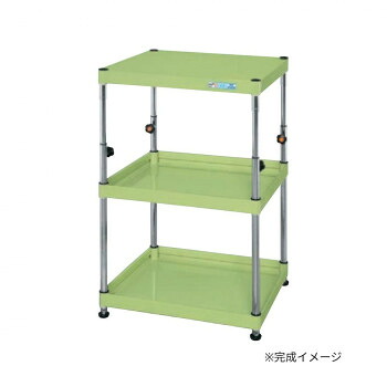 サカエ CSパールワゴン 高さ調整 固定タイプ 樹脂製 グリーン TCSPN-6083|なないろ本舗店