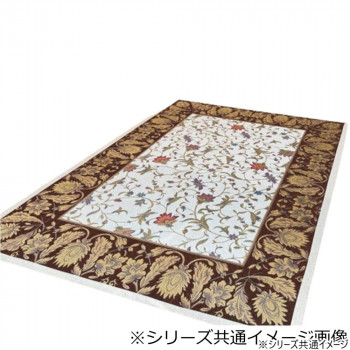 洗える!ゴブラン織シェニールラグ シャルトル 200×200cm BR・ブラウン 5583|なないろ本舗店