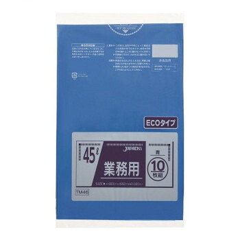 ジャパックス スタンダードポリ袋45L 青 10枚×60冊 TM46|なないろ本舗店