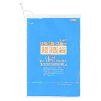 ジャパックス HD規格袋 厚み0.010～0.012mm No.15 ひも付き 青 200枚&times;10冊&times;2箱 HKB15｜なないろ本舗店
