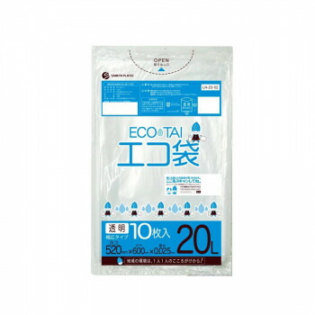 ECO TAI エコ袋 20L LN-23-52 透明 10枚×100冊|なないろ本舗店
