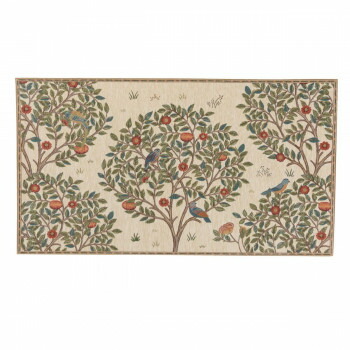 川島織物セルコン Morris Design Studio ケルムスコットツリー マット 約68×123cm FH1711A I アイボリー