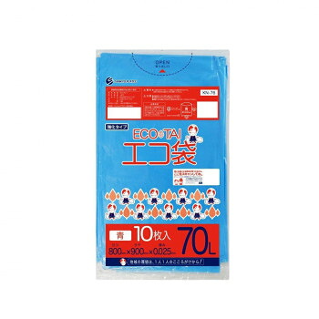 ECO TAI　エコ袋　70L KN-76 青 10枚×50冊