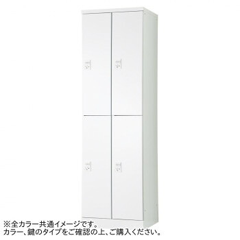 豊國工業 オール扉タイプハンガーパイプ式4人用2列2段 W525(内筒交換錠)RLK-TTPN4252-WLB