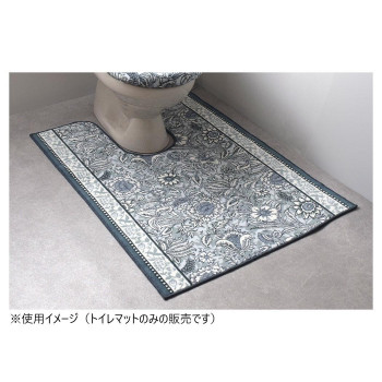 ボタニレル トイレマット(抗菌防臭 吸水速乾) 日本製 80×160cm ブルー|なないろ本舗店