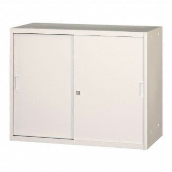 壁面収納家具/D:450・ホワイトタイプ 引違スチール戸/ラッチ仕様 H720 棚板1枚付 ALPSホワイト色 COM-UASR-W7