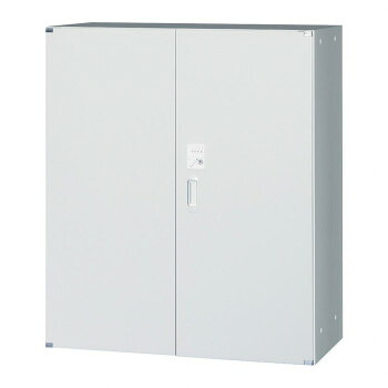 壁面収納家具/D:450・ホワイトタイプ 両開戸/ダイヤル錠 H1050 棚板2枚付 ALPSホワイト色 COM-UAH-W11D