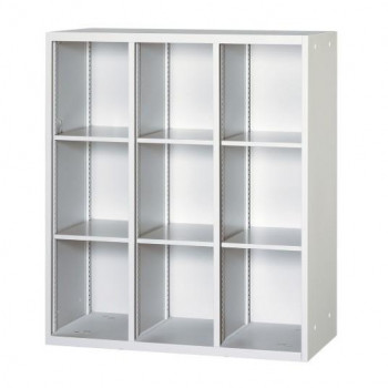 壁面収納家具/D:450・ホワイトタイプ オープン3列3段 H1050 棚板6枚付 ALPSホワイト色 COM-UAO-W1133 31,841円