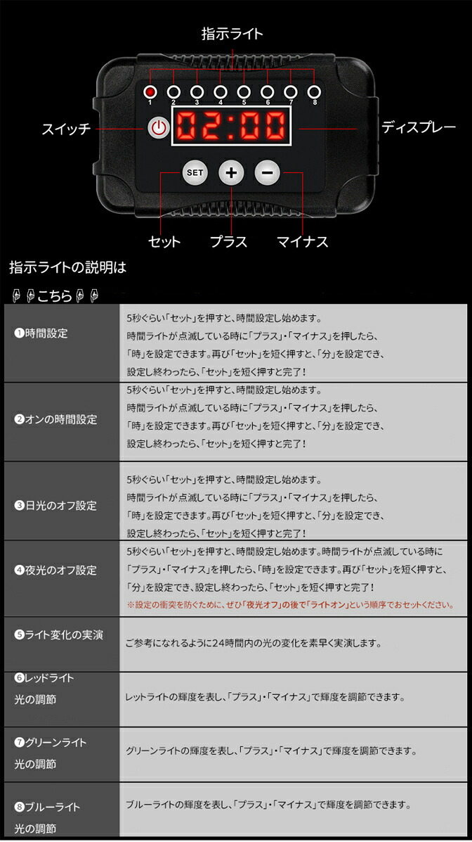 円 74 以上節約 水槽ライト アクアリウムライト 防水仕様 Ledディスプレイ付き 昼と夜 タイミング機能付き 水槽照明 観賞魚飼育 水草育成用 長寿命 淡水 海水 両用 省エネ