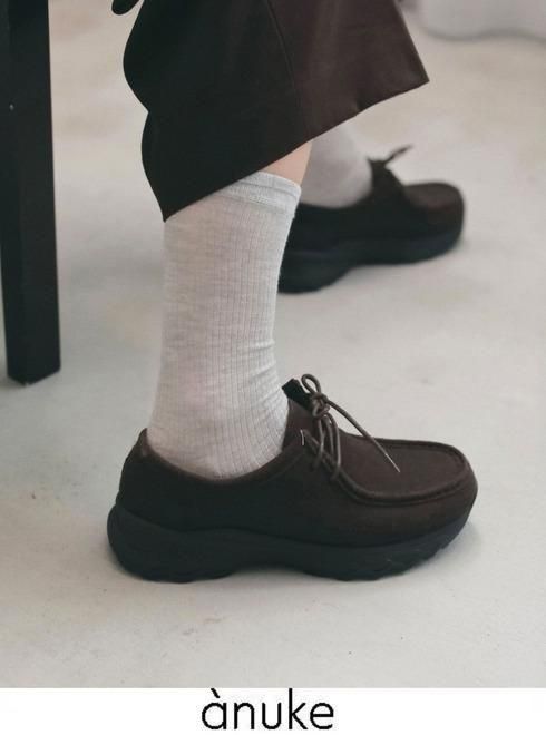 【予約】anuke アンヌーク Eco Suede Moccasin★ 26秋冬.予約 62621009 フラットシューズ 入荷予定 : 10月中旬～ 26冬受注会 エコスエードモカシン シューズ マニッシュ 靴｜HeartySelect 店