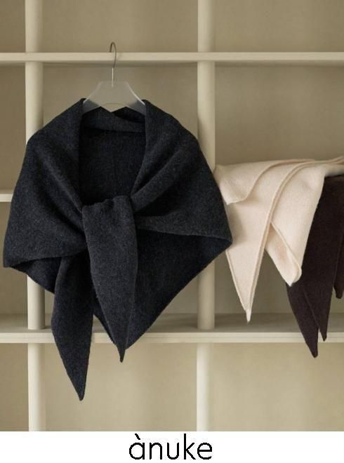 【取っておく】 anuke アンヌーク Knit Triangle Scarf★ 26秋冬取っておく 62621013 消音装置・袈裟 入荷予定を組む : 9月中旬～ ニットトライアングルスカーフ 取り合わせる 小物