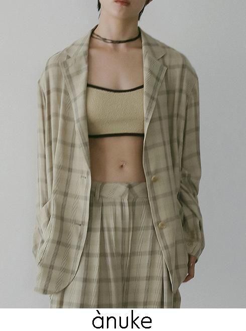 【予約】anuke アンヌーク Check Over Jacket★ 26春夏予約 62610102 ジャケット 入荷予定 : 4月中旬～ 26春受注会 チェックオーバージャケット セットアップ アウター 春アウター 19,800円