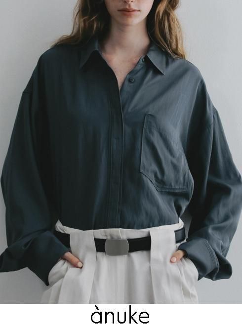 【即日さし出し】anuke アンヌーク   Stitch Over Shirts★  26春夏 62610417 プルオーバー・トップ 26春受注会 ステッチオーバーシャツ 名取り草 トップス【新作】