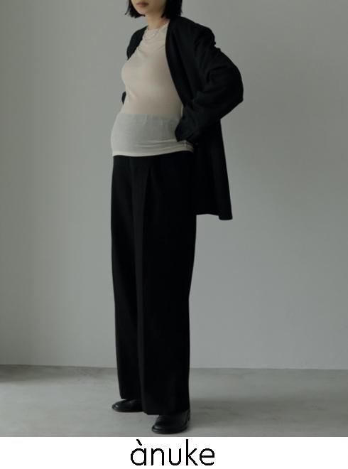 【予約】【待望追加】anuke アンヌーク 'Reha. Tuck Wide Pants'' 26春夏予約 72410701 パンツ タック ワイド パンツ マタニティ サイズ 妊婦 ボトム 26秋冬予約 タックワイドパンツ マタニティ― 入荷時期：4月中旬~ 6月上旬~