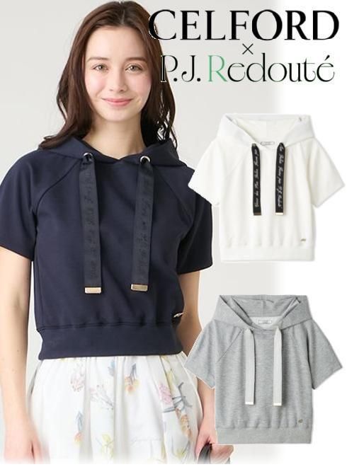 【即日さし出し】(SS押さえる10%OFF\u0026500円OFF~6/11) CELFORD  独居室ジェラルド・r・フォード 【P.J. REDOUTE共同研究】フーデッドプルオーバー  26春夏. CWCT262088 スウェット・パーカー【新作】共同研究 お花 トップス