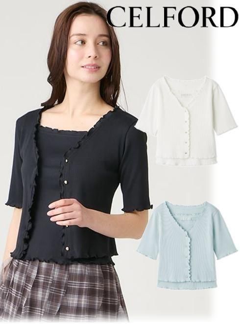 【取っておく】(SS制限事項10%OFF\u0026500円OFF~6/11) CELFORD  独居室ジェラルド・r・フォード フリルデザインカットアンサンブル  26春夏.取っておく CWCT264048 カットソー 入荷予定を組む : 8月上旬～