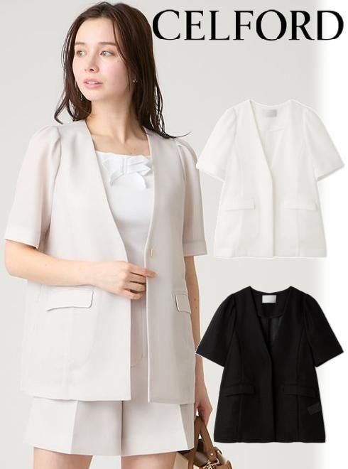 【取っておく】(継続期間制限事項10%OFF\u0026400円OFF) CELFORD  独居室ジェラルド・r・フォード ハーフスリーブカラミジャケット  26春夏.取っておく CWFJ264020 上衣 入荷予定を組む : 7月中旬～ アウター
