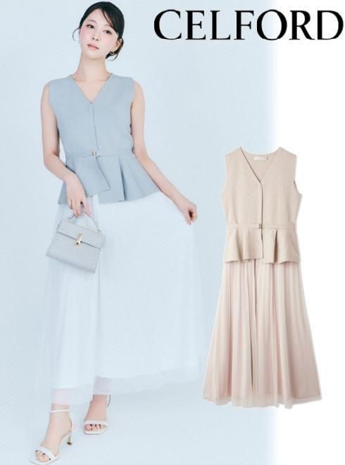 【即日積みだし】(SS押さえる10%OFF\u0026500円OFF~6/11) CELFORD  独居室ジェラルド・r・フォード 【UV CUT】ジレドッキングワンピース  26春夏. CWNO262062 マキシ衣装【新作】【UV寄せ合わせ】