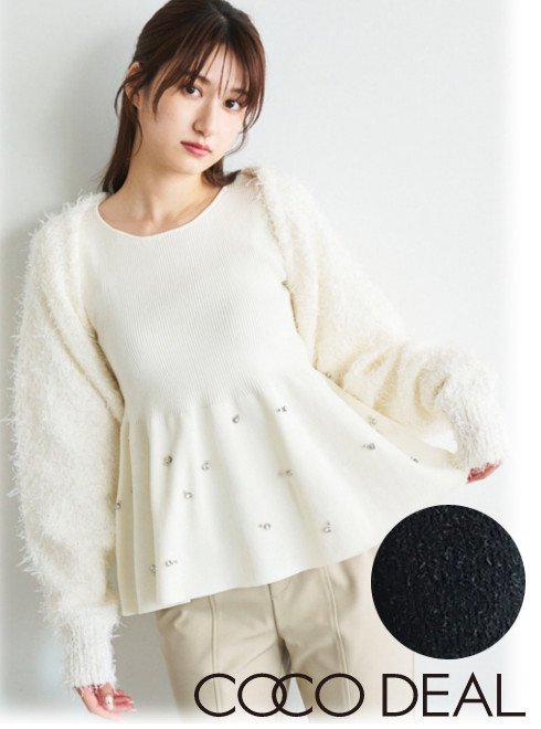 cocodeal ダブルフェイスツイードオーバージャケット キュロット 楽天