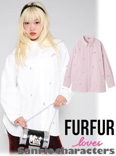 FURFUR ロゴ刺繍クロップドシャツ FURFUR（ファーファー）の「ロゴ刺繍クロップドシャツ（シャツ