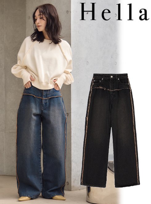 【楽天市場】【即日出荷】(12%OFF＋300円OFF) Hella ヘラ VINTAGE CUTOFF DENIM 24秋冬 h243-19 ...