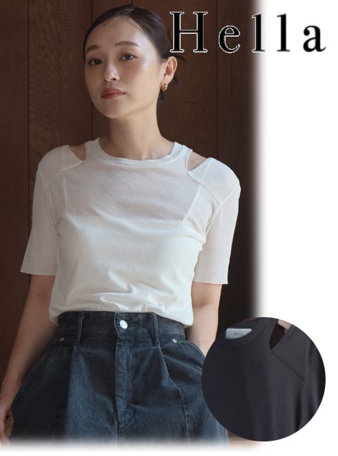 【楽天市場】【即日出荷】(マラソン11%OFF＆500円OFF) Hella ヘラ SLASH SHOULDER TEE 24春夏 h241 ...
