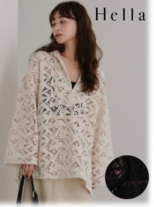 【楽天市場】【予約】 (10%OFF~3/21) Hella ヘラ flower lace hoodie 25秋冬予約 h253-13 ...