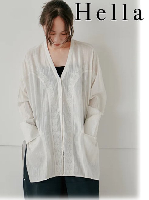 【楽天市場】【予約】(期間限定10%OFF) Hella ヘラ embroidery over shirt 25春夏予約 h251-24 ...