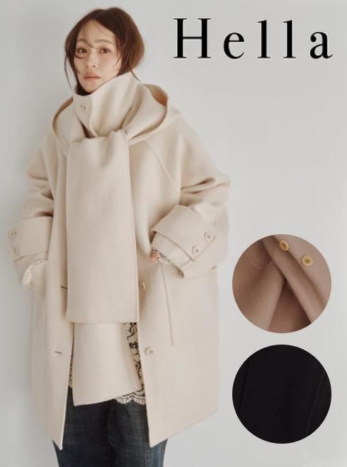 【楽天市場】【予約】(期間限定10%OFF) Hella ヘラ Hooded Stole Rever Coat 26秋冬予約 h263-01 ...
