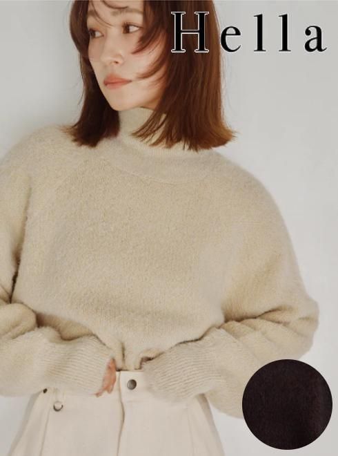 【予約】(期間限定10%OFF) Hella ヘラ Shaggy High Neck Knit Top 26秋冬予約 h263-93 ニットトップス 入荷予定 : 11月中旬～