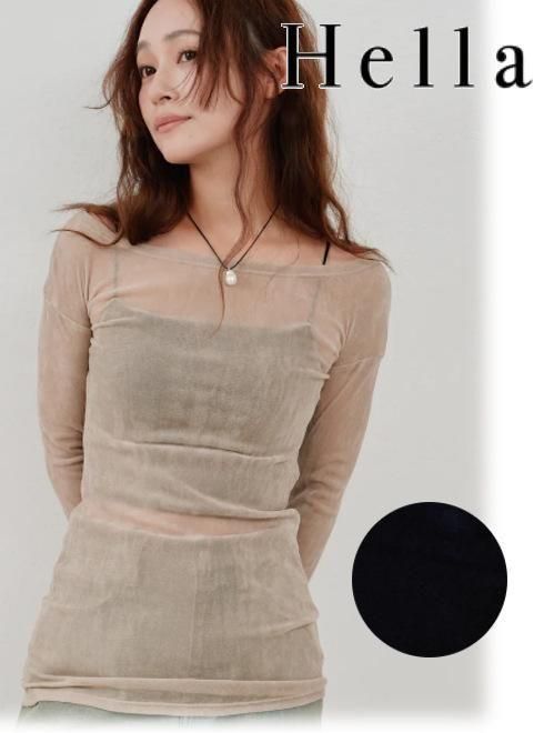 【楽天市場】【予約】(期間限定10%OFF) Hella ヘラflocky tulle top 26春夏予約 h261-14 ニットトップス ...