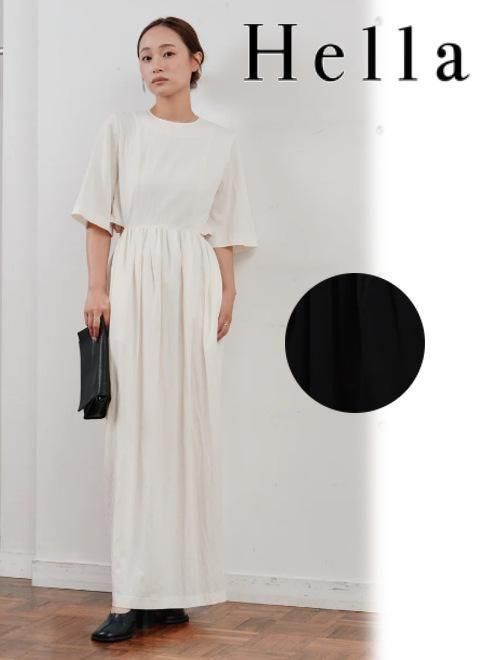 【予約】(10%OFF&400円OFF~4/24) Hella ヘラwaist side slit cocoon dress 26春夏予約 h261-43 マキシワンピース 入荷予定 : 4月中旬～