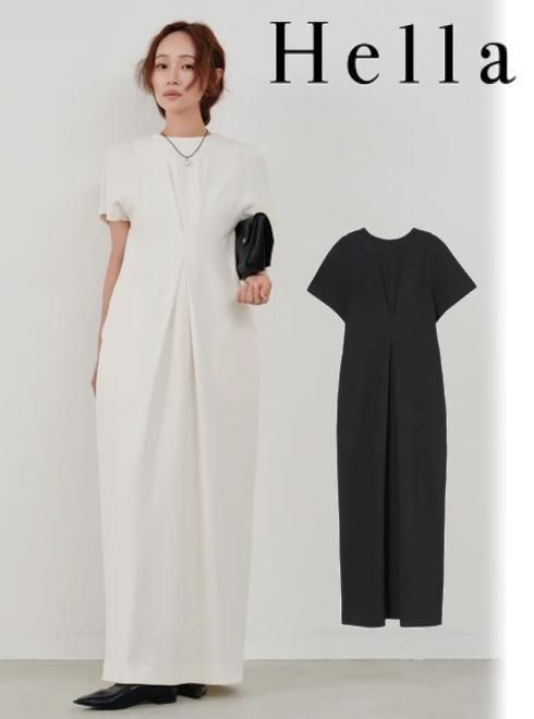 【楽天市場】【即日出荷】(マラソン10%OFF&500円OFF) Hella ヘラfront tuck cocoon dress 26春夏 ...