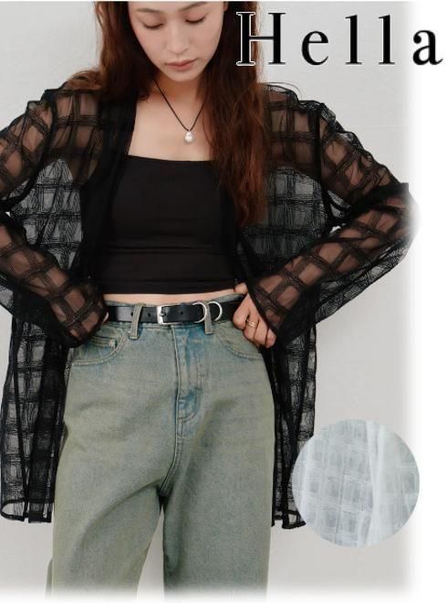 【予約】(マラソン10%OFF&500円OFF) Hella ヘラembroidery check sheer jacket 26春夏予約 h261-82 ジャケット 入荷予定 : 4月中旬～　ジャケット