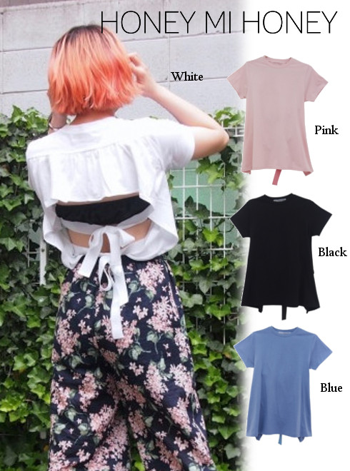 楽天市場 夏セール50 Off Pt5倍 Honey Mi Honey ハニーミーハニー Backribbon T Shirt 18春夏 18s Vg 2718ss Heartyselect 楽天市場店