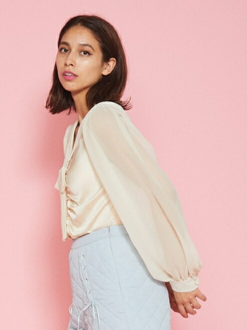 一段と500輪off 60 Off ファイナル特売 Honey Mi Honey ハニーミーハニー Sailor Satin Blouse 秋場冬 a Ta 11 ジャージ トップ 秋ディテール 一閃セール Nobhillmusic Com