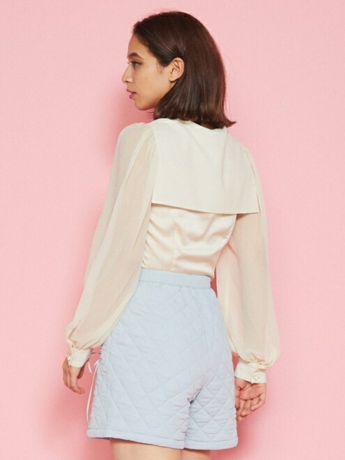 一段と500輪off 60 Off ファイナル特売 Honey Mi Honey ハニーミーハニー Sailor Satin Blouse 秋場冬 a Ta 11 ジャージ トップ 秋ディテール 一閃セール Nobhillmusic Com