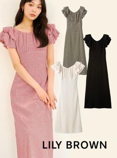 【予約】(マラソン10%OFF&500円OFF) Lily Brown リリーブラウン 2wayダブルスリーブカットワンピース 26春夏予約 LWCO261193 マキシワンピース 入荷予定 : 6月中旬～
