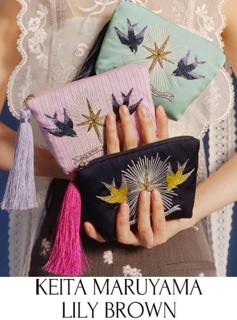 【即日さし出し】(SS押さえる10%OFF\u0026500円OFF~6/7) Lily Brown リリー赤銅色 【KEITA MARUYAMA】 タッセルポーチ  26春夏 LWGG261354 合切袋 春小物  ケイタマルヤマ 共同研究【新作】