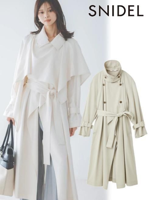 【即日出荷】(マラソン10%OFF&500円OFF) snidel スナイデル Sustainaストールグロストレンチ 26春夏 SWFC261056 トレンチコート アウター【新作】