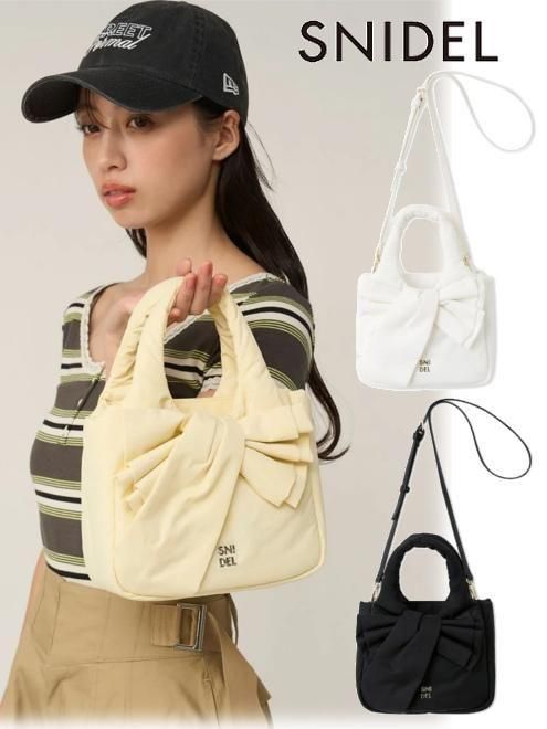 【即日出荷】(10%OFF&400円OFF~4/14) snidel スナイデル パフィーリボンバッグ 26春夏 SWGB261639 ハンド・ショルダーバッグ 春小物【新作】