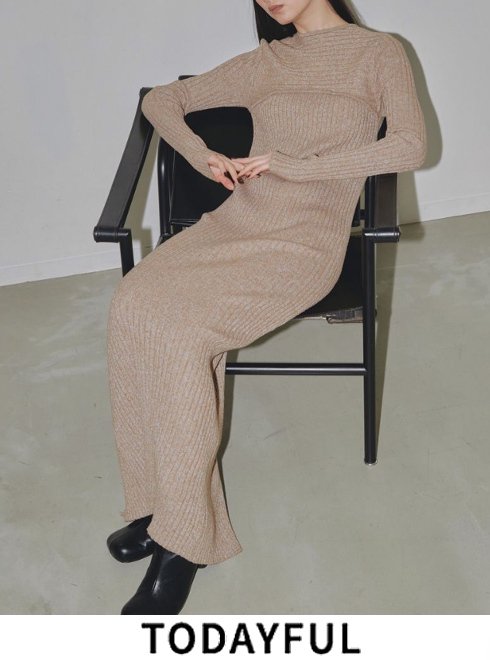JILL☆TODAYFUL☆ バックレイヤードリブドレス、ベスト2点 TODAYFUL SALE50%OFF トゥデイフル 2025springsummer ワンピース
