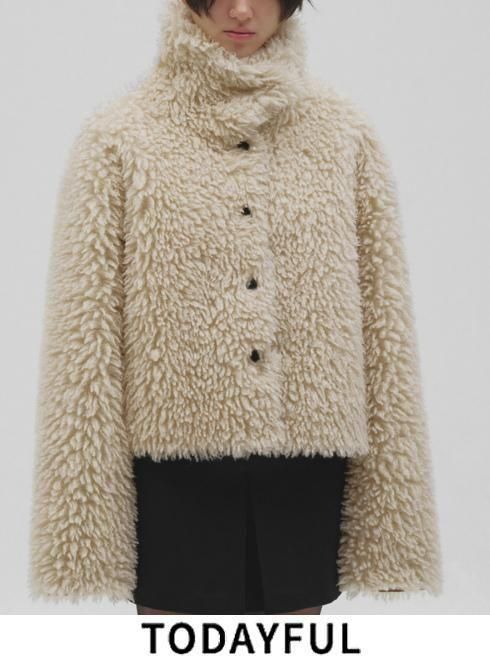 【取っておく】TODAYFUL  トゥデイフル  Fur Short Coat★  26秋冬.取っておく 12620006 羊毛厚地の外套 入荷予定を組む : 11月下旬～ 26冬受注会 アウター