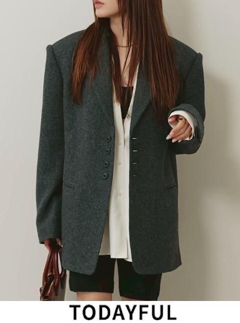 【取っておく】TODAYFUL トゥデイフル Wool100% Over Jacket★ 26秋冬取っておく 12620105 上衣 入荷予定を組む : 9月下旬～ アウター ウールオーバージャケット 羽織 アウター