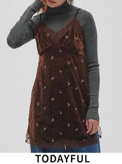 【取って置く】(PT5倍～6/7) TODAYFUL  トゥデイフル  Petit Flower Velour Tunic★  26秋冬.取って置く 12620411 表着 入荷予定を組む : 10月中旬～ 26冬受注会 トップス