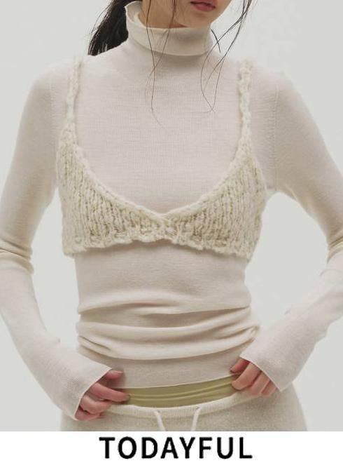 【取っておく】TODAYFUL  トゥデイフル  Hand Knit Bustier★  26秋冬.取っておく 12620532 キャミソール・ベアトップ・ビスチェ 入荷予定を組む : 10月上旬～ 26冬受注会 トップス