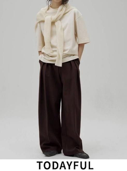 【取っておく】【待ち焦がれる加えること】(PT5倍～6/7) TODAYFUL トゥデイフル \u0027Bonding Wide Trousers★\u0027\u0027 26秋冬.取っておく 12620702 ズボン下 入荷予定を組む :9月中旬～  12月中旬～ 下つ方 ボンディングワイドトラウザーズ ハラバリ 定番一般受け ロング
