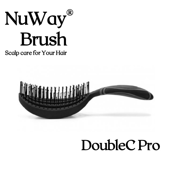 ヘアブラシ Nuyway4hair Double C Pro 海外セレブ愛用品 特許技術取得品 アルガンオイル 静電気防止 マイナスイオン 抗菌作用 耐熱性 ニューウェイ スカルプケア Cdm Co Mz