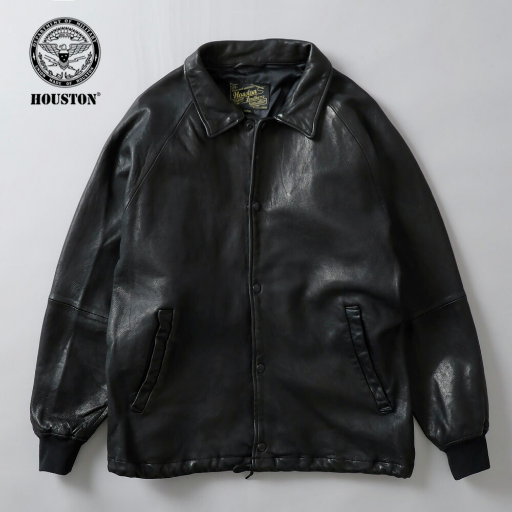 【30%OFF！百貨店SALE！】HOUSTON ヒューストン ut-8237 レザーコーチジャケット シープレザー メンズ アウター コーチジャケット 自動二輪車 ツーリング アメカジ ヒース M/L/XL 30代 40代 50代 60代