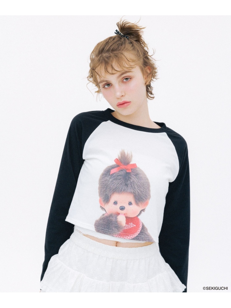 【モンチッチ×Heather】ラグランTEE Heather ヘザー トップス カットソー・Tシャツ レッド ブラック【送料無料】[ Fashion]